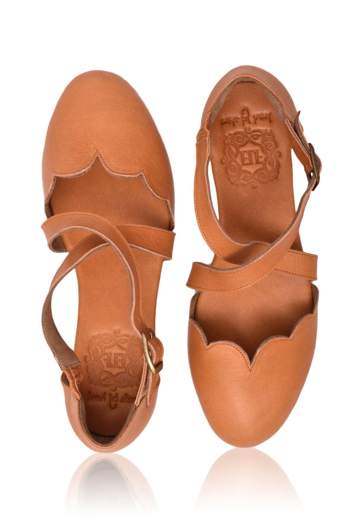Mangrove Cross-Strap Leather Ballet Flats-7