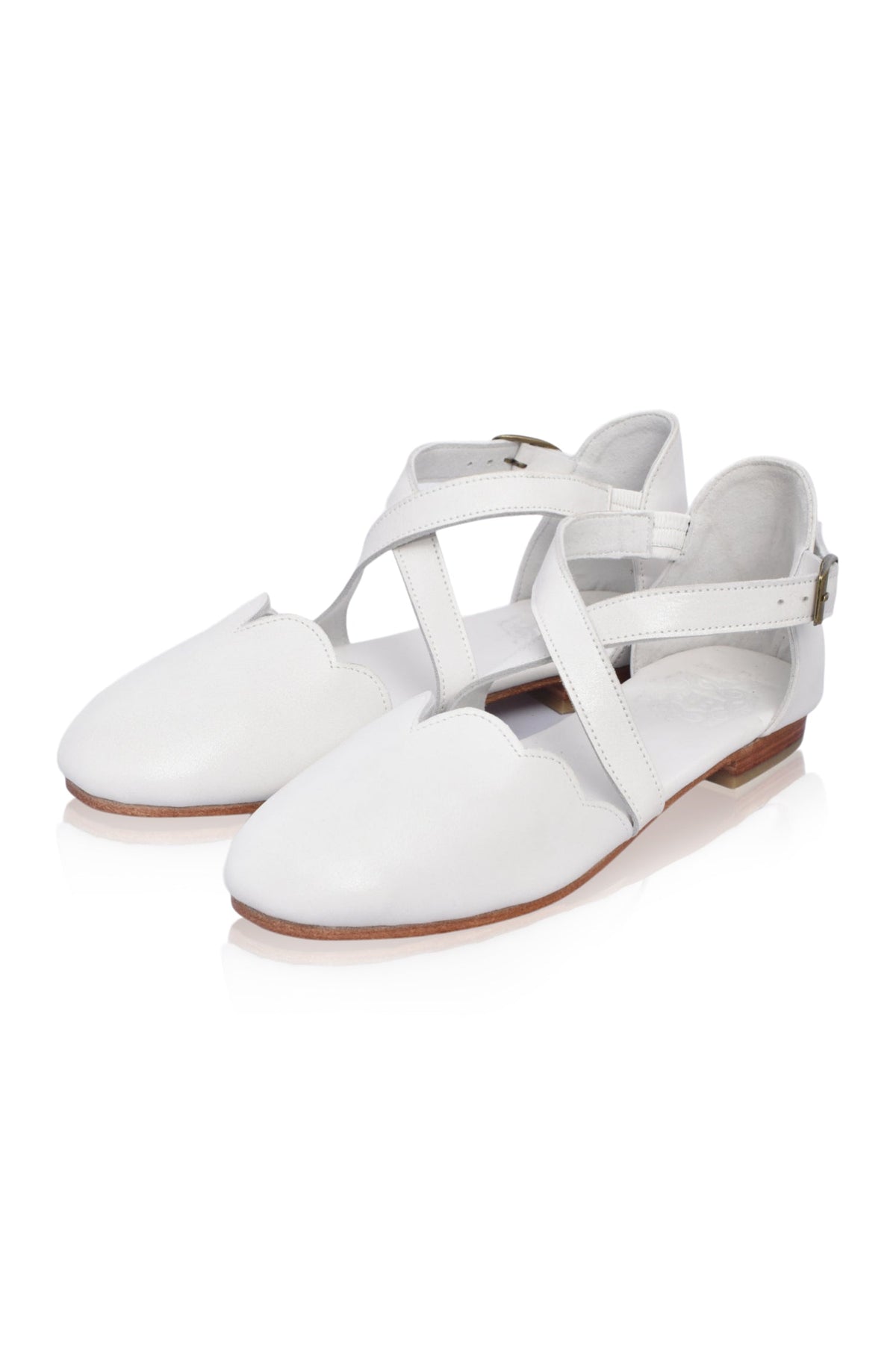 Mangrove Cross-Strap Leather Ballet Flats-11