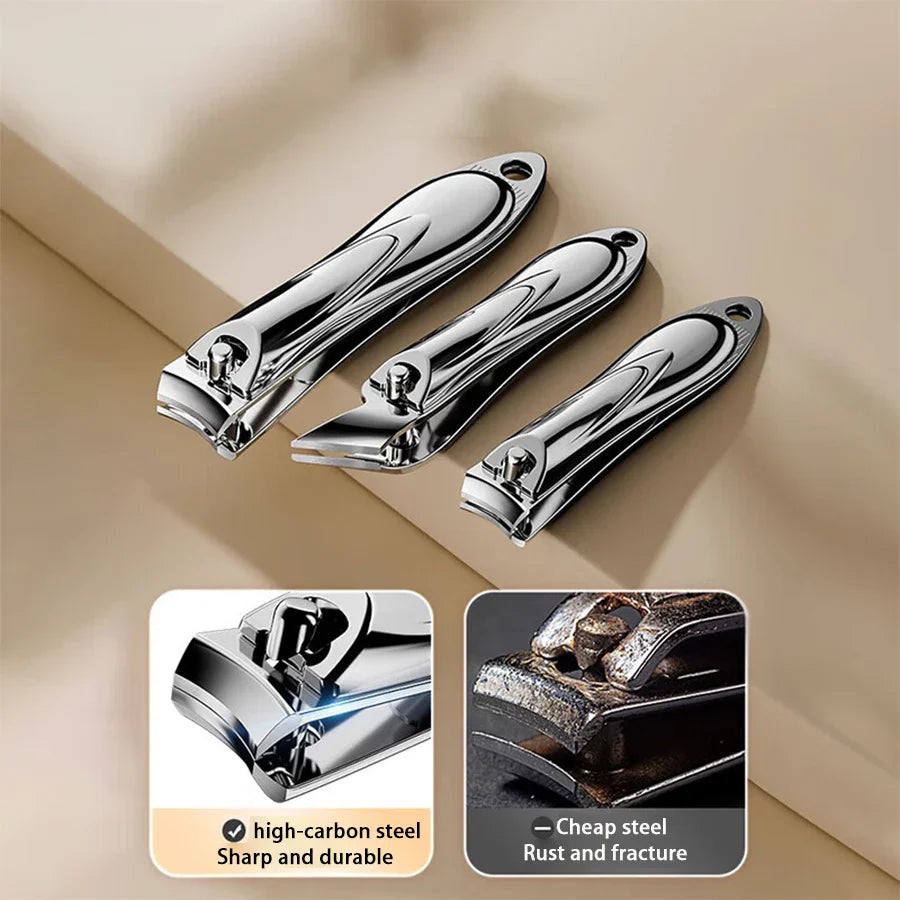 5-piece stainless steel manicure set including nail clipper scissors file tweezers and cuticle pusher — view 3