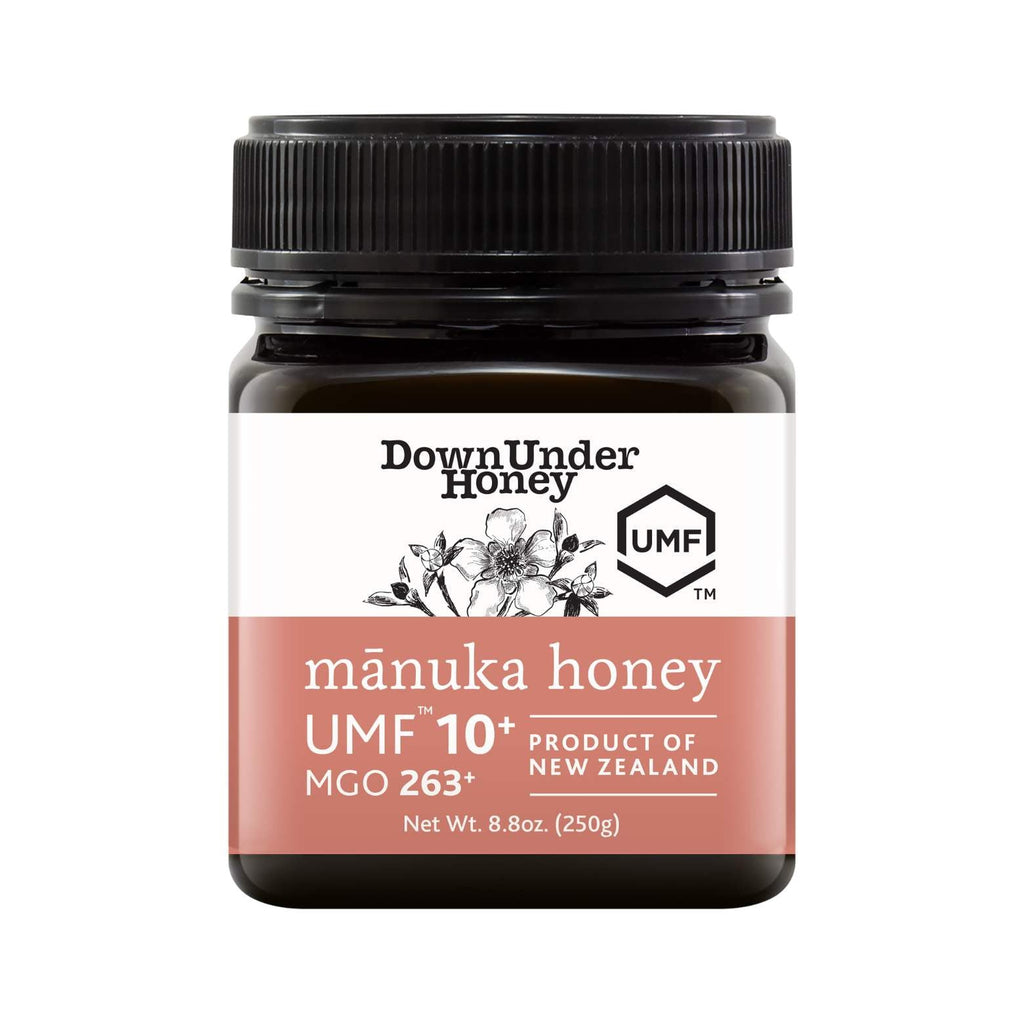 UMF 10+ Manuka honey 8.8oz jar, premium New Zealand honey with an elegant label