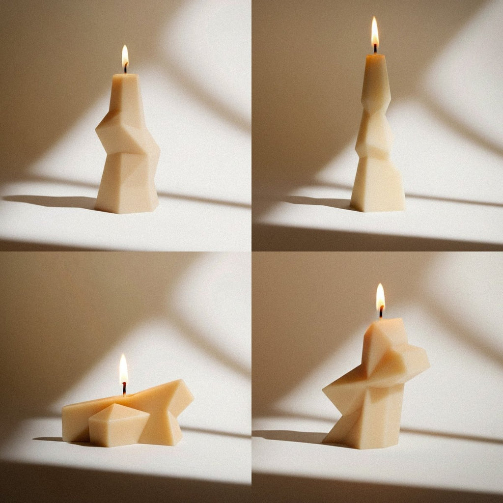 Geometric silicone candle mold from the Dobraduras series for seamless structural wax casting — view 4