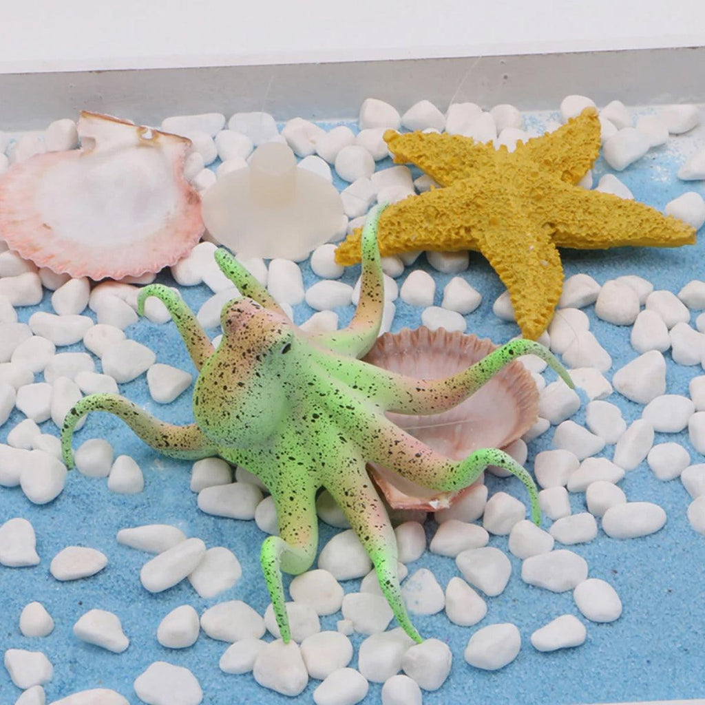 Glowing simulation silicone octopus aquarium ornament with suction cup base in bright colors — view 5