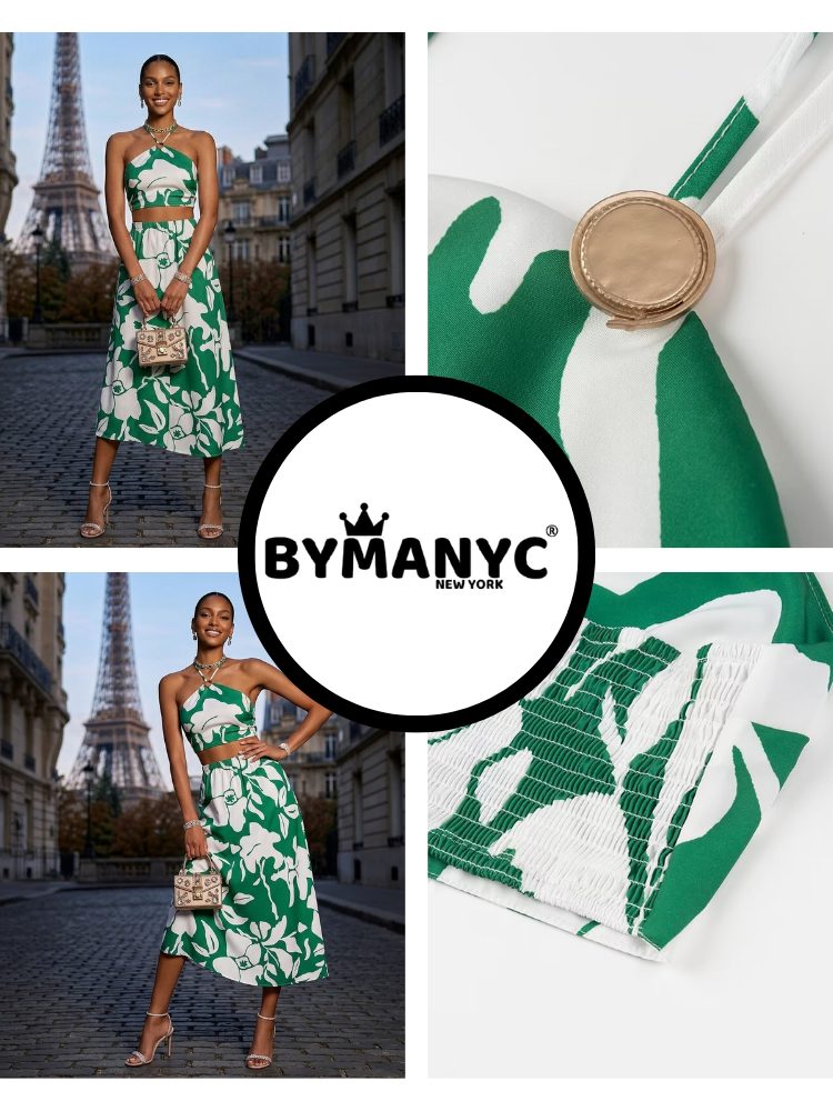 Women's Jardin Du Luxembourg matching set in shimmering texture with architectural silhouette and elegant design — view 2