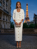 Trocadéro women's matching set, two-piece luxury outfit with an elegant architectural silhouette