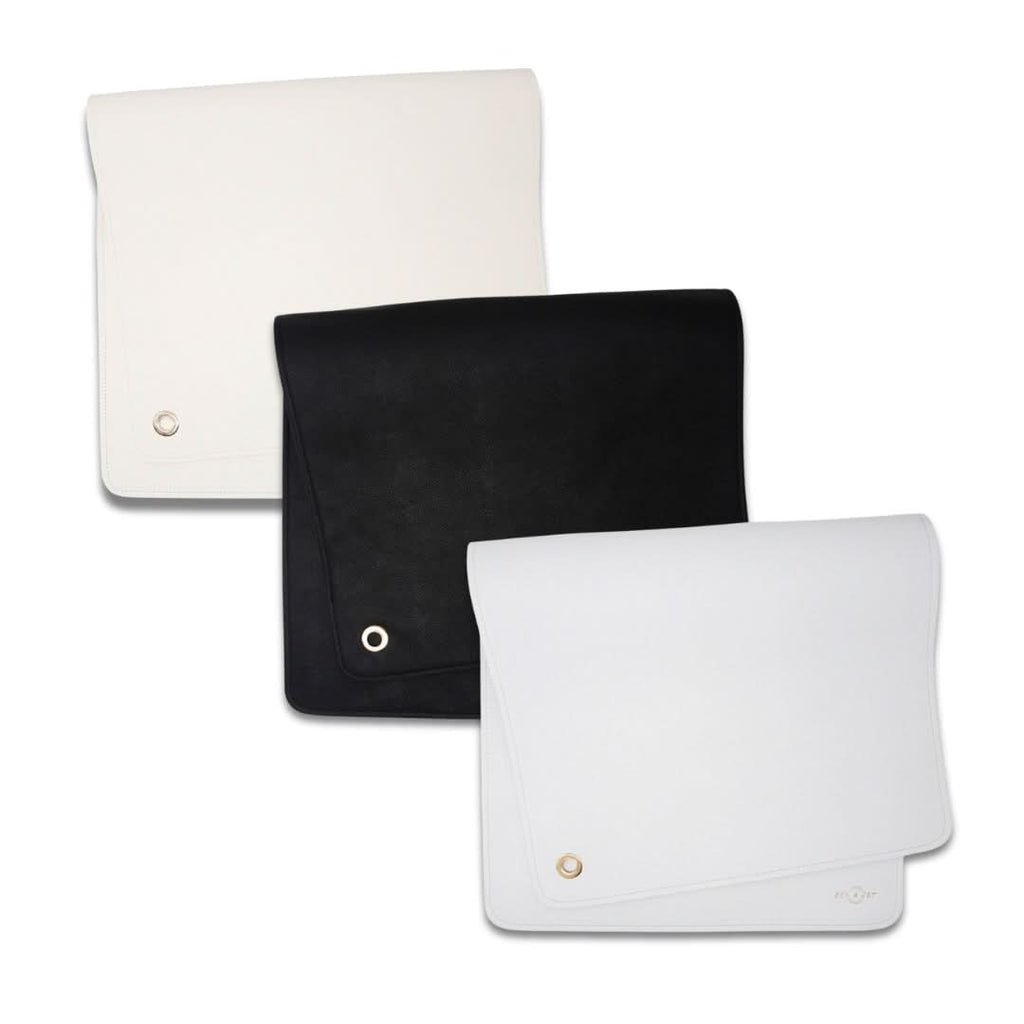 Ivory vegan leather changing mat laid flat, soft wipeable surface for baby diaper changes — view 2