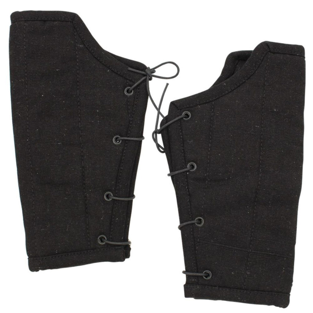 Medieval Padded Cloth Bracers Black-1