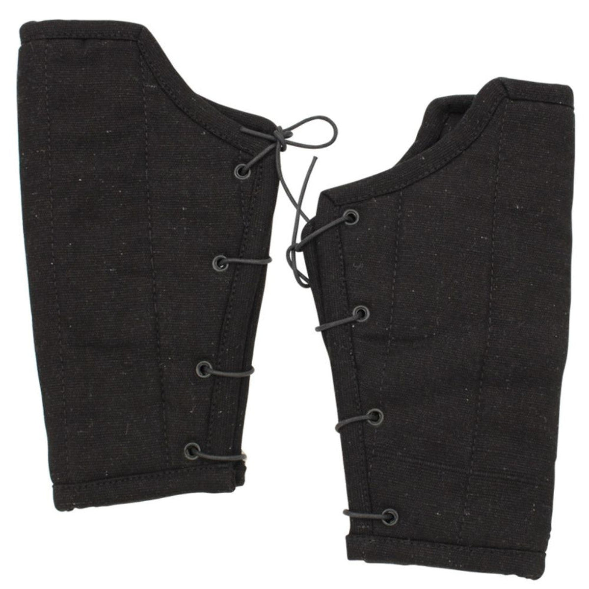 Medieval Padded Cloth Bracers Black-1