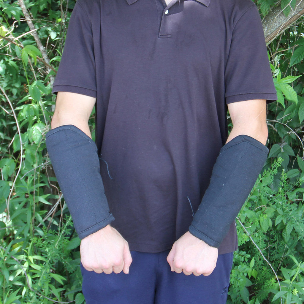 Medieval Padded Cloth Bracers Black-2