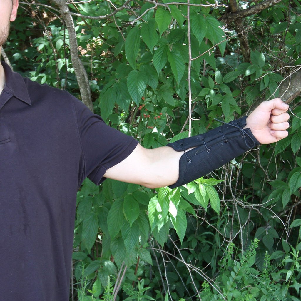 Medieval Padded Cloth Bracers Black-3