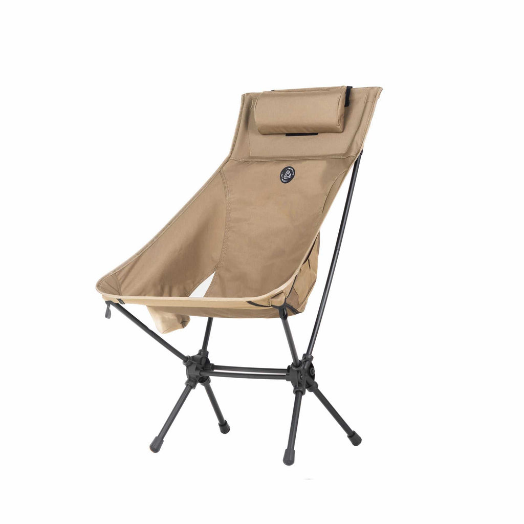High back ultralight folding camping chair with side storage pouch and comfortable cushion. — view 4