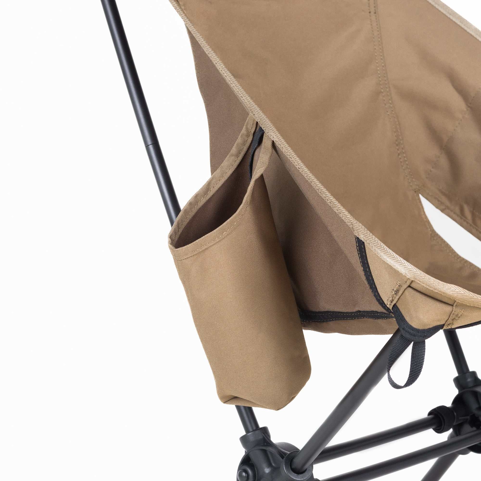 High back ultralight folding camping chair with side storage pouch and comfortable cushion. — view 5