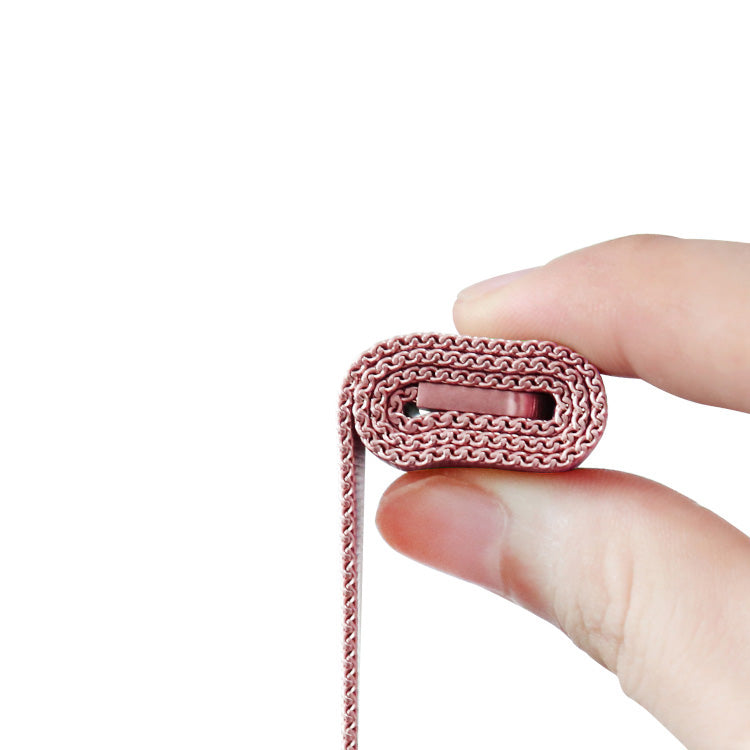 Rose gold stainless steel woven mesh infinite loop watch band with magnetic clasp for smartwatches — view 3