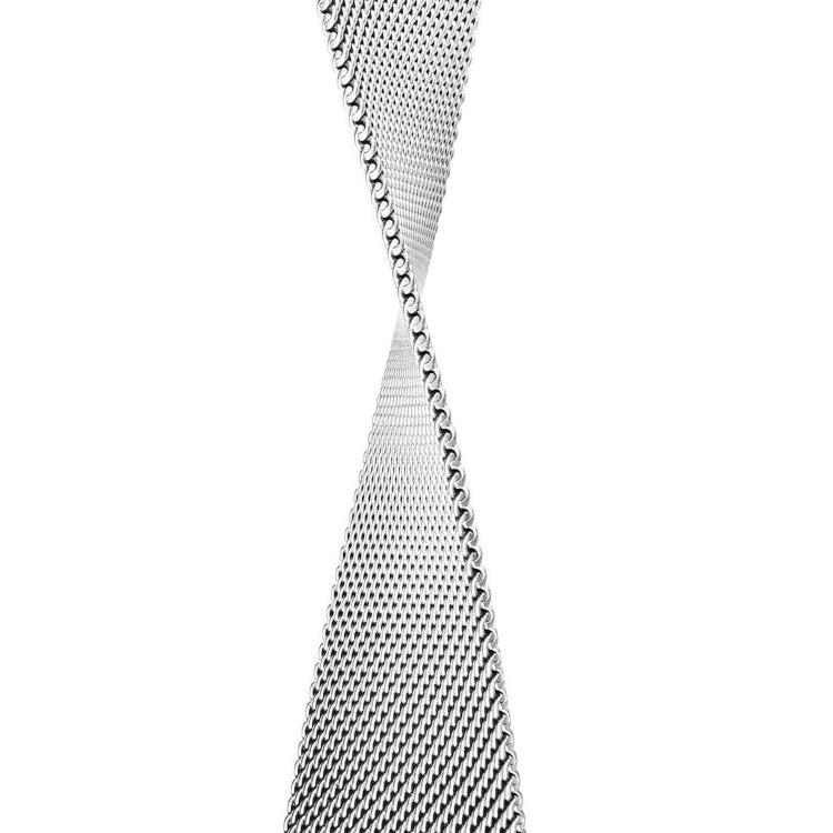 Large stainless steel woven mesh watch band with infinite loop magnetic clasp for Apple Watch — view 2