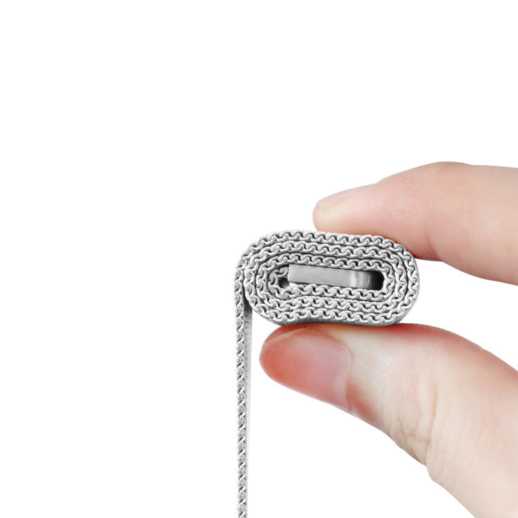 Large stainless steel woven mesh watch band with infinite loop magnetic clasp for Apple Watch — view 3