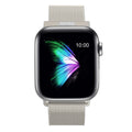 Starlight stainless steel woven mesh Apple Watch band with a magnetic loop clasp
