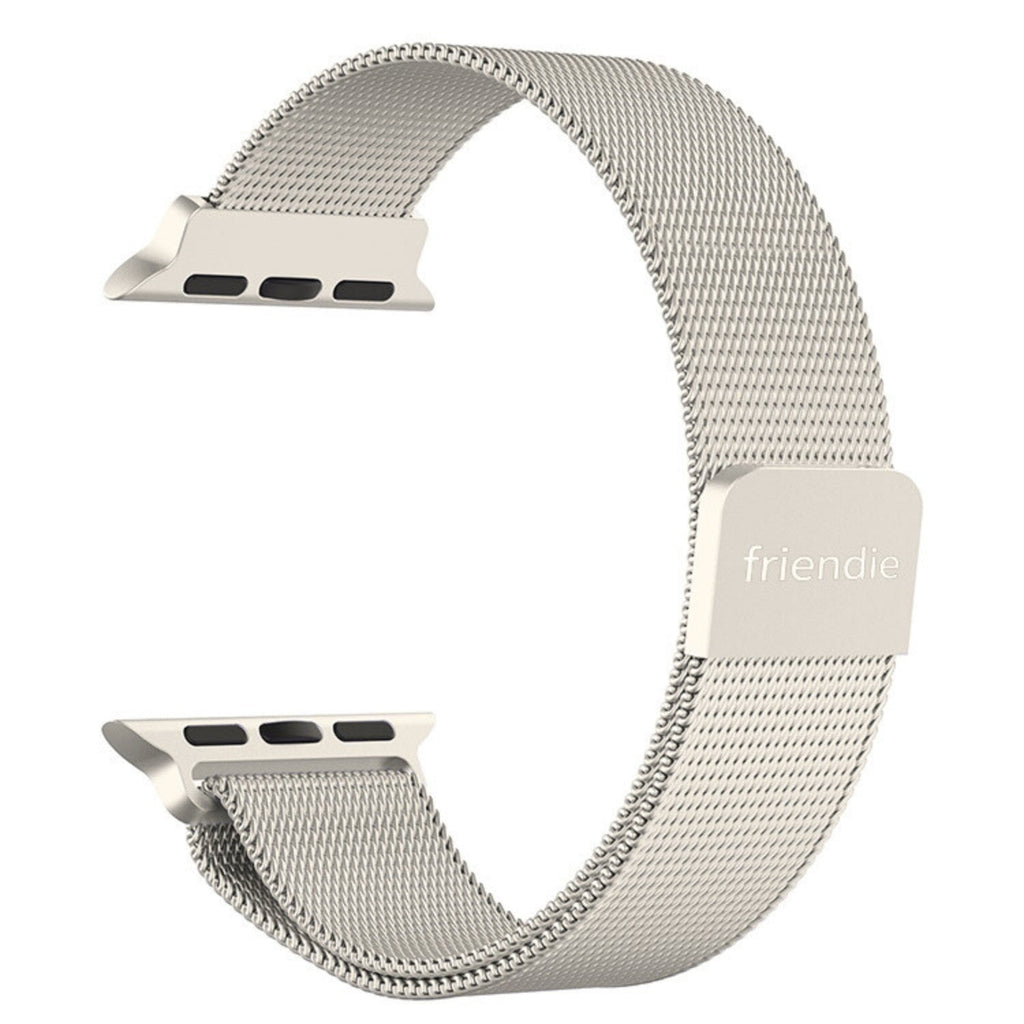 Starlight stainless steel woven mesh Apple Watch band with an adjustable magnetic infinite loop clasp — view 4