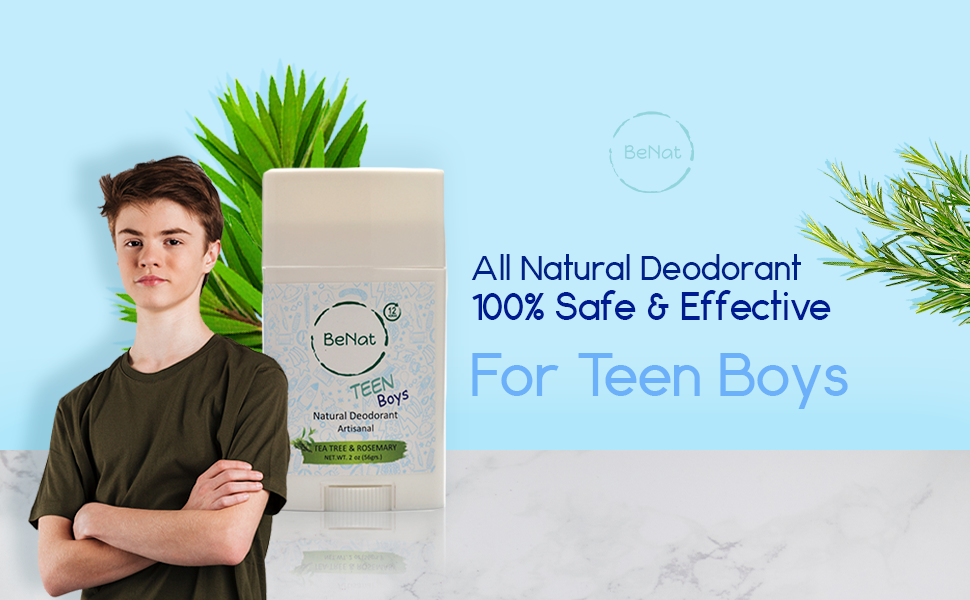 Natural deodorant stick for kids and teens in clean white packaging with essential oil ingredients — view 5