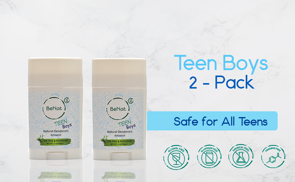 Natural kids and teens deodorant 2-pack sticks, aluminum-free hypoallergenic formula for sensitive skin — view 5