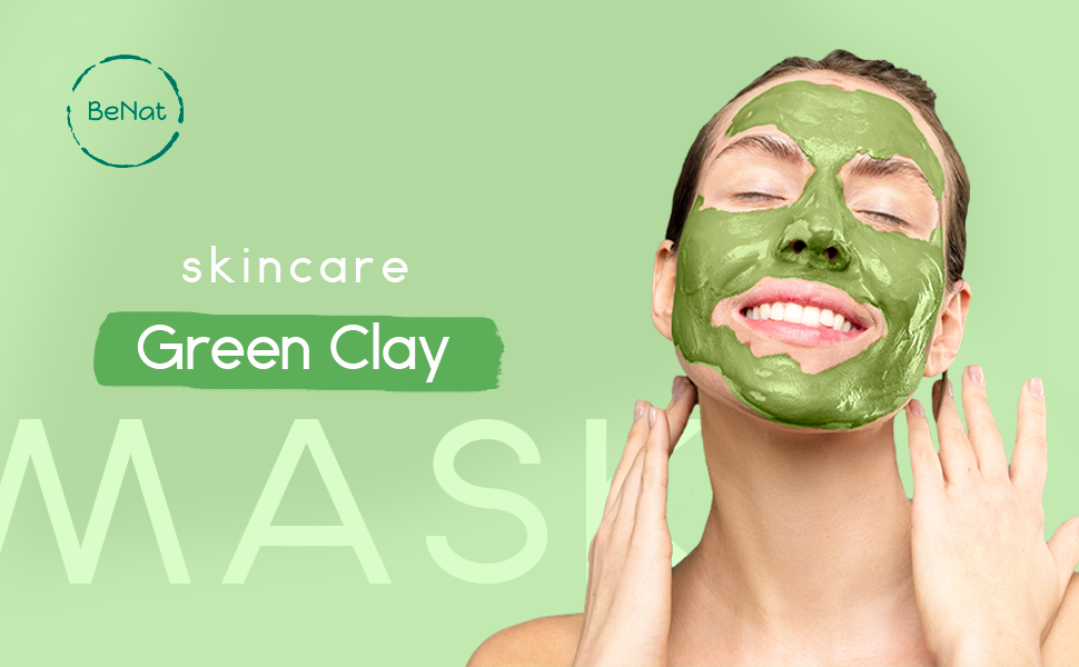 All-natural green clay facial mask powder packaged in an eco-friendly kraft paper bag. — view 3