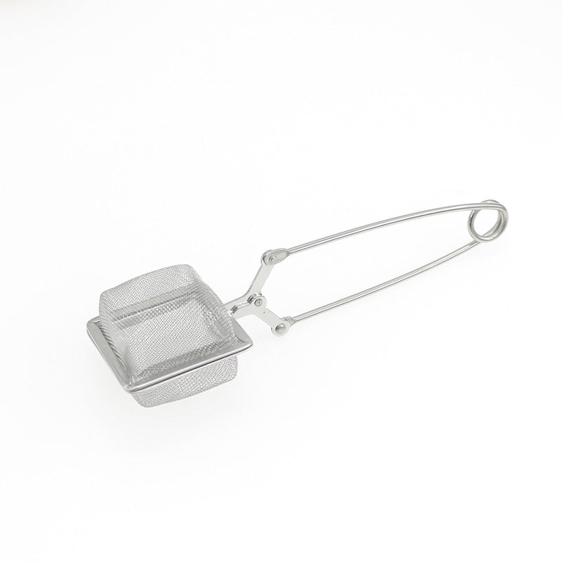 Stainless steel mesh ball tea infuser with handle clip for steeping loose leaf tea in mugs — view 4