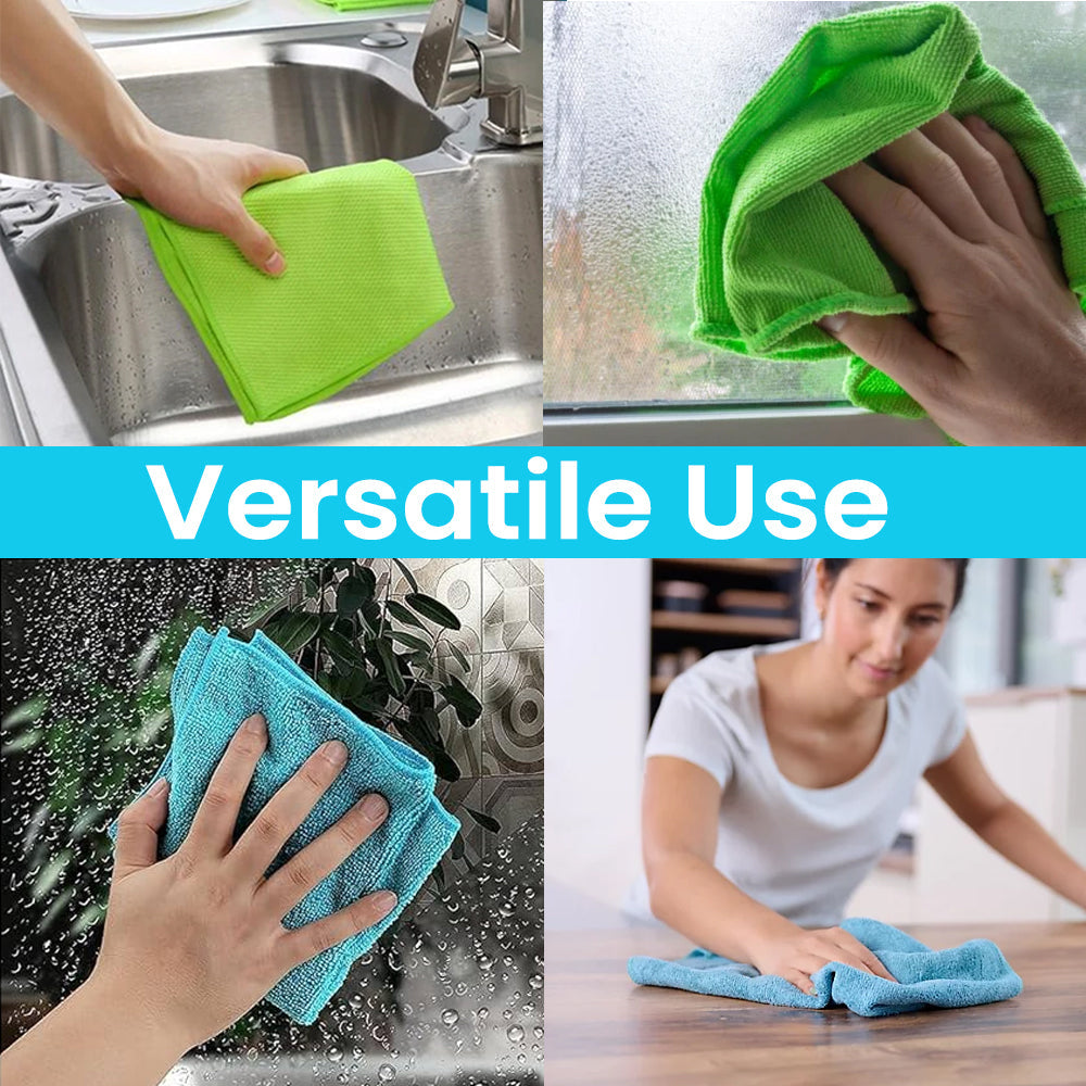 Microfiber Cloths Car Cleaning  Detailing Towels Washing Duster Green 200 Pcs-1
