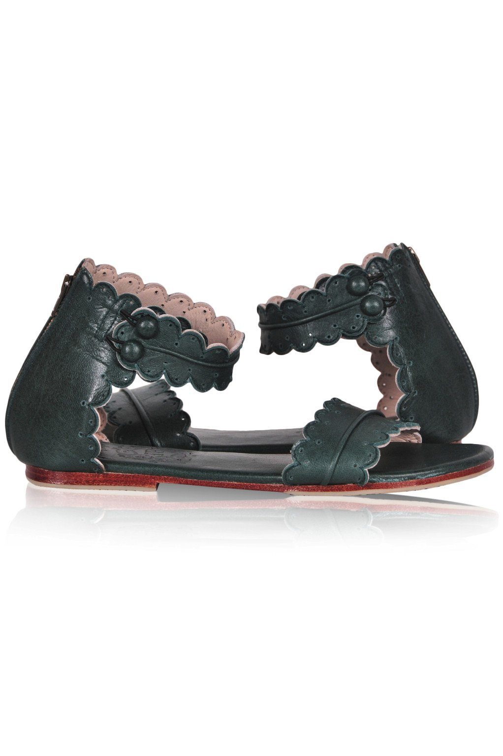 Midsummer Scalloped Leather Sandals-0