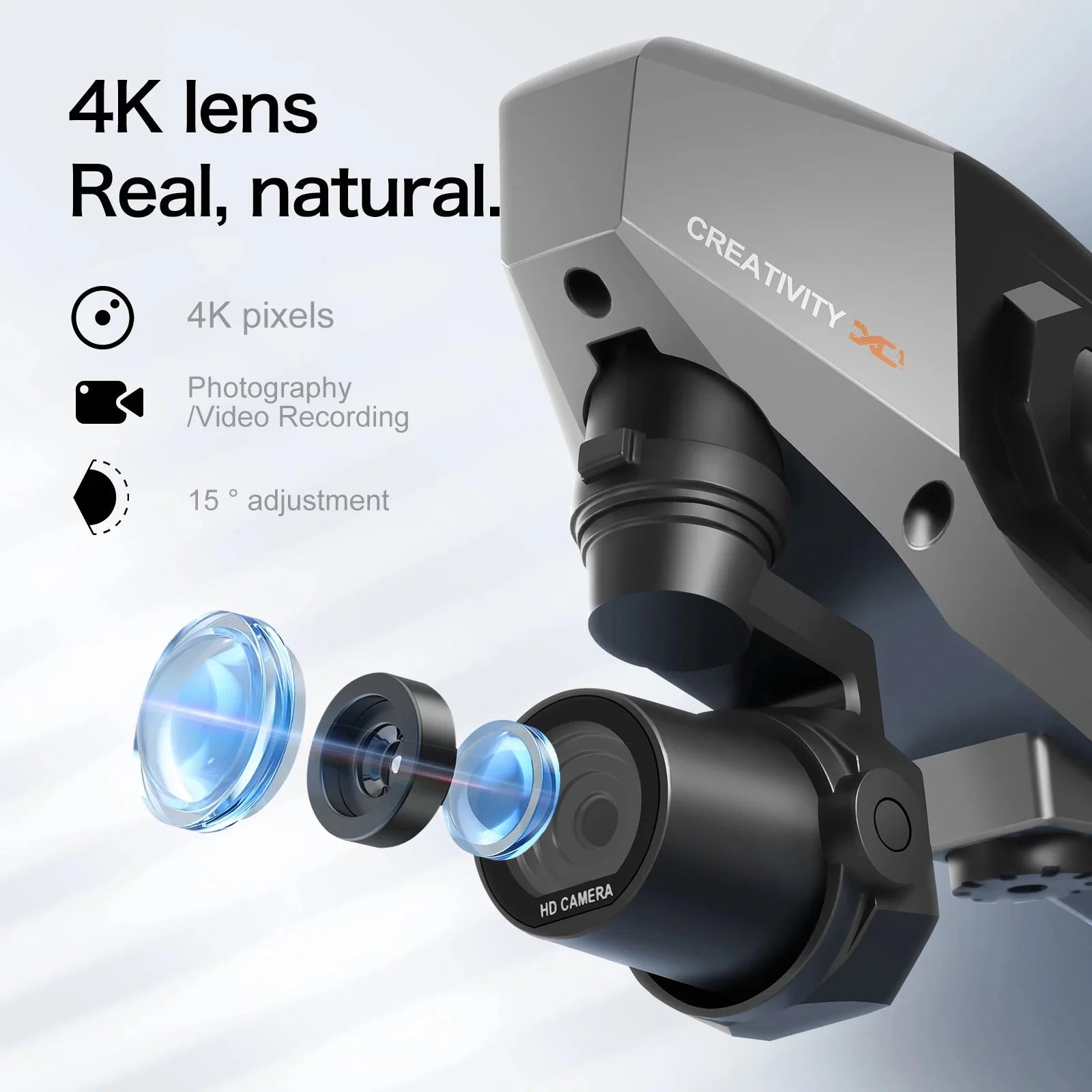 Compact 4K dual camera mini drone with alloy structure and remote control ready flight remote control and wifi — view 3