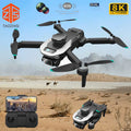 Compact mini drone with dual camera, high definition front lens, and black lightweight aerodynamic frame