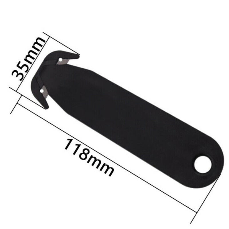 Compact mini utility knife and box cutter letter opener made of plastic and metal — view 3