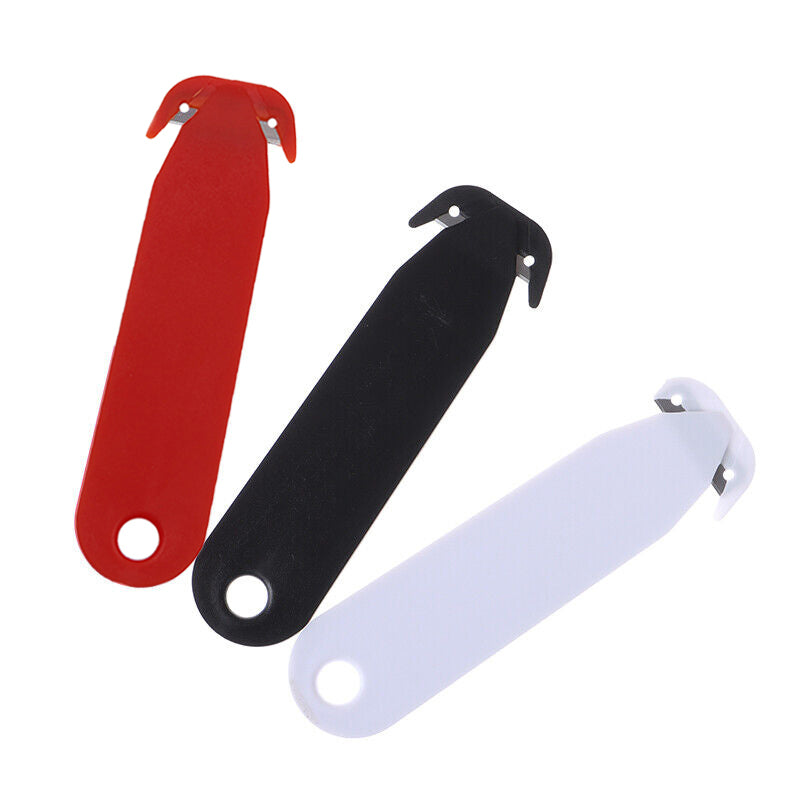 Compact mini utility knife and box cutter letter opener made of plastic and metal — view 2