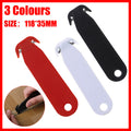 Compact mini utility knife and box cutter letter opener made of plastic and metal