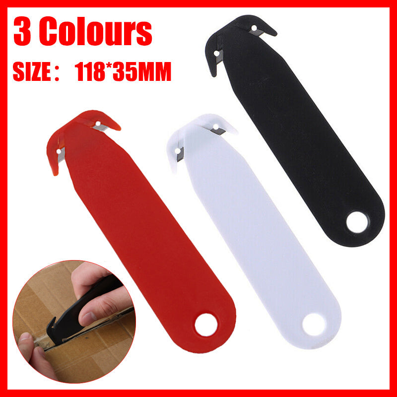 Compact mini utility knife and box cutter letter opener made of plastic and metal