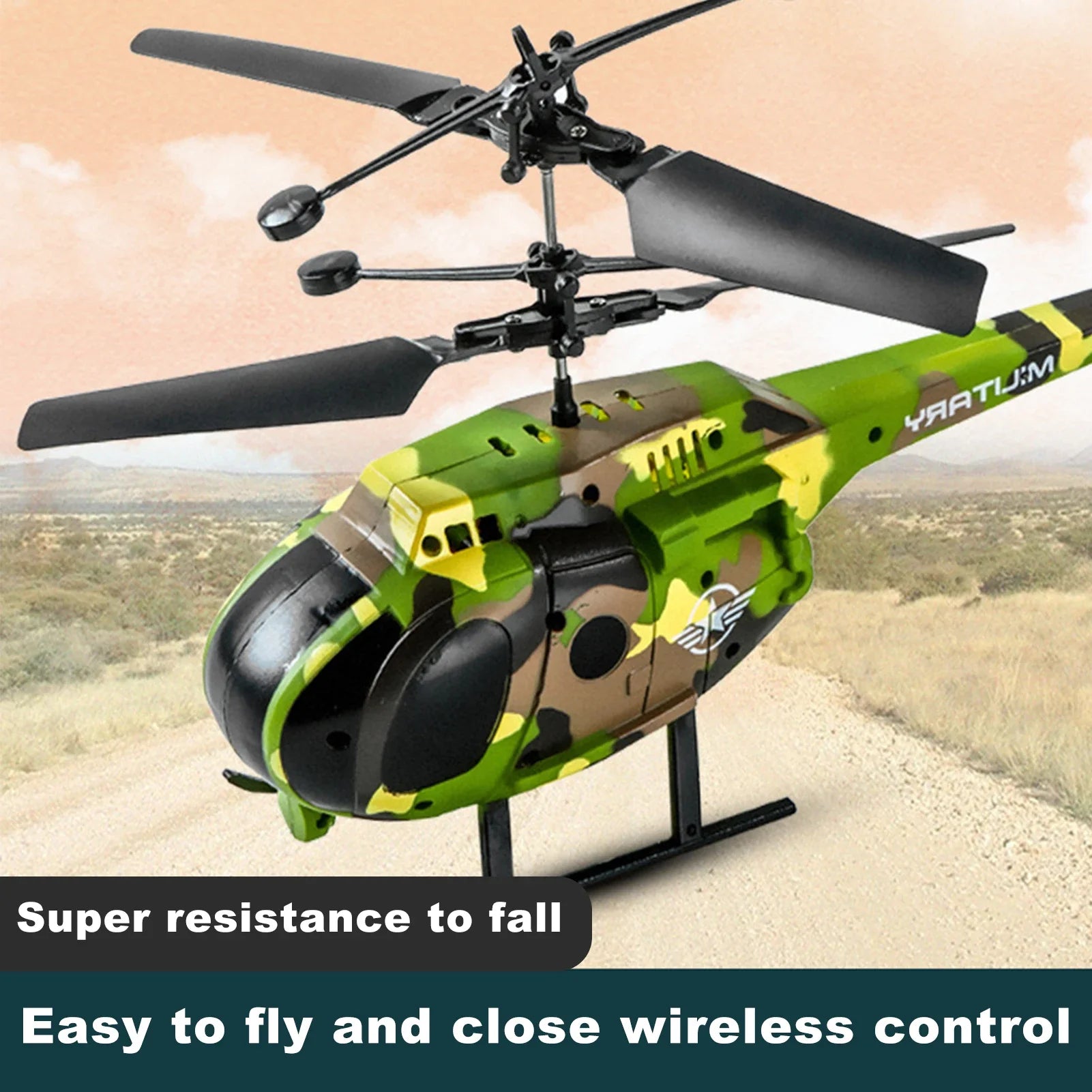 Mini RC helicopter drone in durable eco-friendly plastic with dual joysticks wireless remote control. — view 3