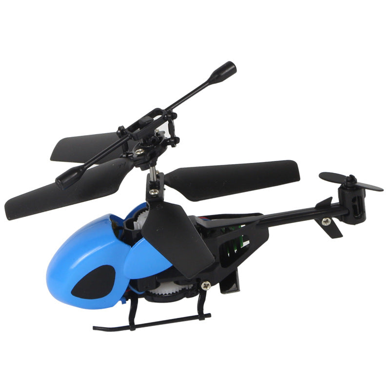 Mini remote control helicopter toy in bright yellow plastic with aerodynamic blades and landing gear — view 4