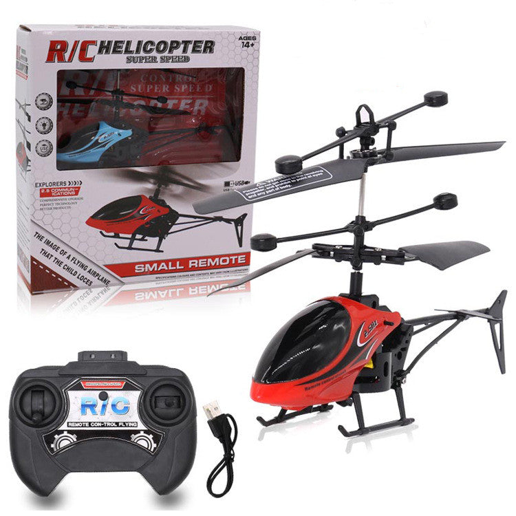 Mini remote control helicopter in vibrant color made of ABS plastic with a two-channel controller — view 2