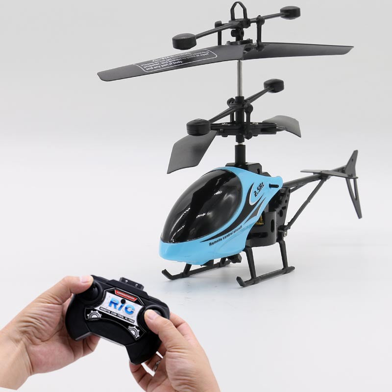 Mini remote control helicopter in vibrant color made of ABS plastic with a two-channel controller — view 3