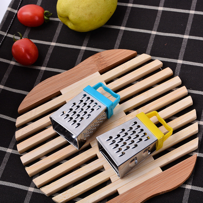 Mini stainless steel four-sided vegetable chopper and cheese grater with colorful plastic — view 3