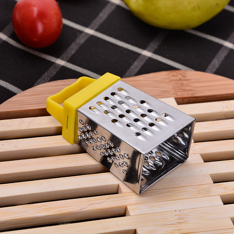Mini stainless steel four-sided vegetable chopper and cheese grater with colorful plastic — view 4