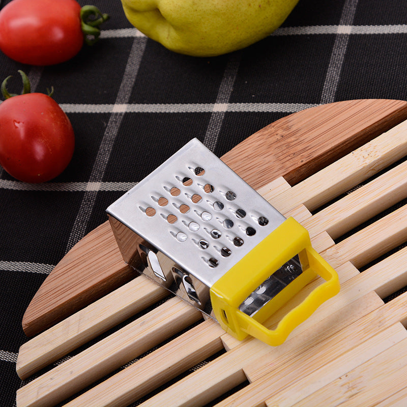 Mini stainless steel four-sided vegetable chopper and cheese grater with colorful plastic — view 5