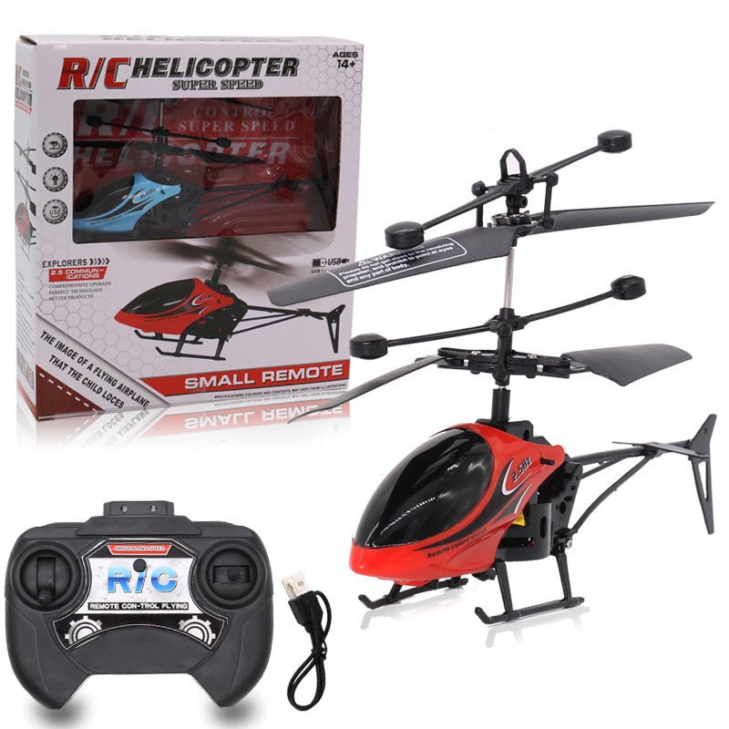 Mini remote control helicopter in vibrant color featuring two-way controller and durable plastic propellers — view 5
