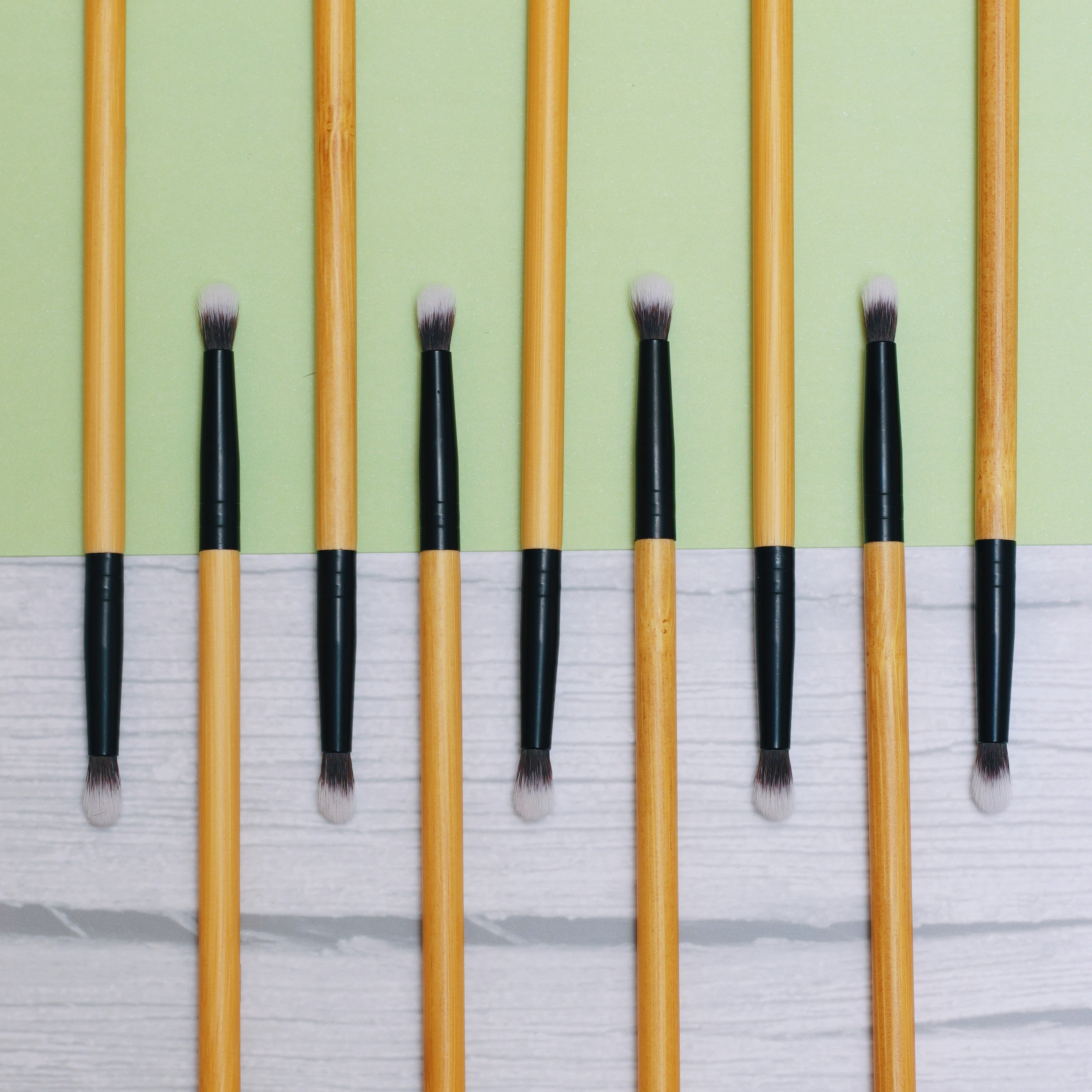 Precision detailing makeup brush with a bamboo handle and soft synthetic bristles for easy highlighting — view 3