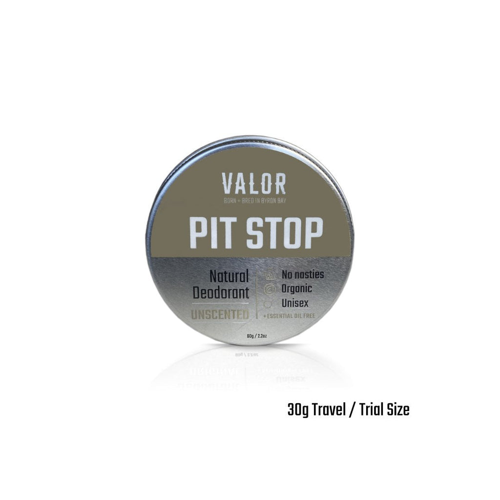 Unscented natural deodorant mini paste in a compact, travel-friendly metallic tin container.