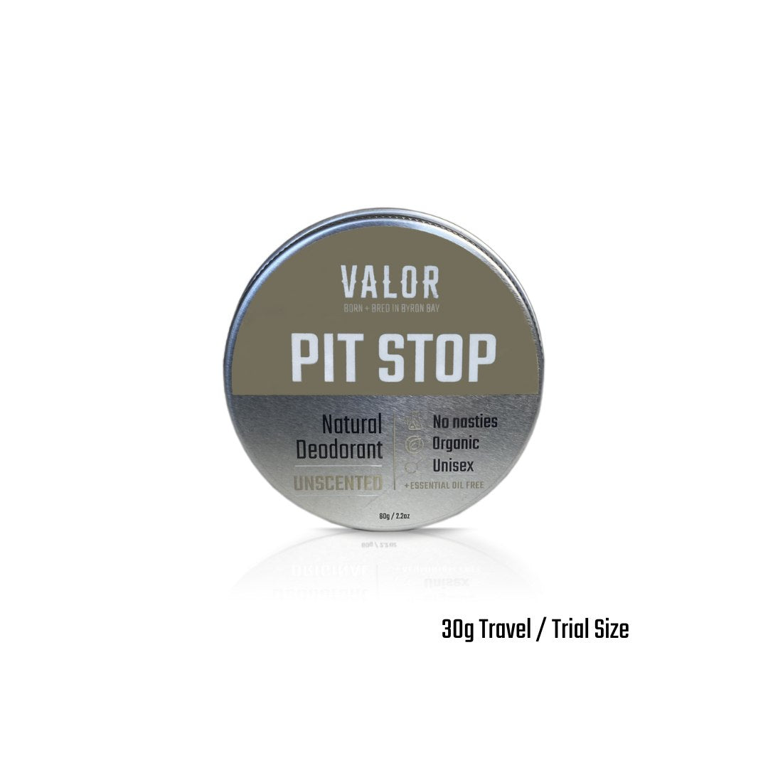 Unscented natural deodorant mini paste in a compact, travel-friendly metallic tin container.