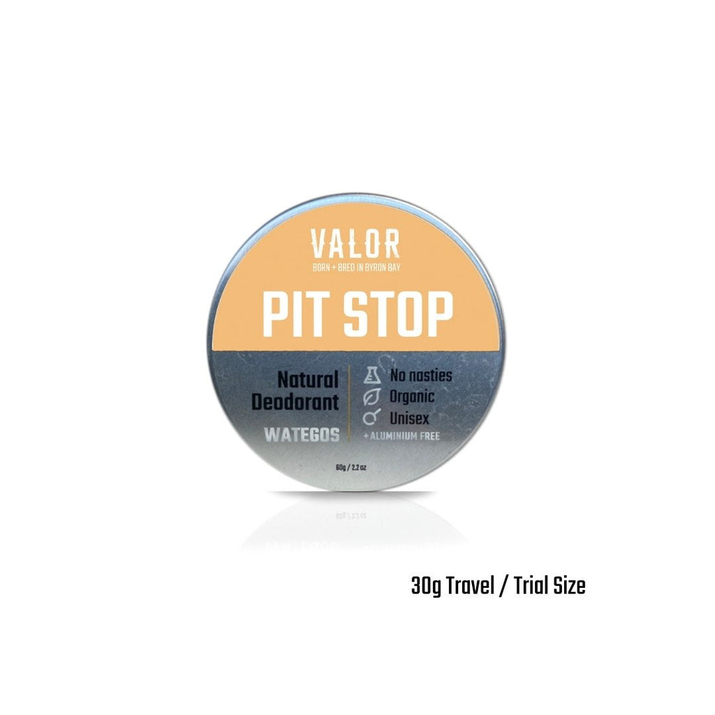 Pit Stop natural deodorant mini tin in Wategos scent with organic ingredients