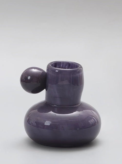 Bonbon mini pastel glazed decorative jar and bud vase with a rounded silhouette — view 4