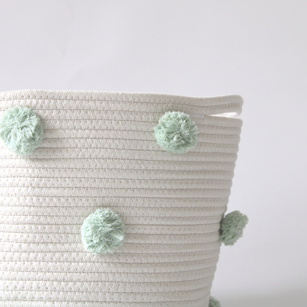 Mint Pom Basket - Large-1