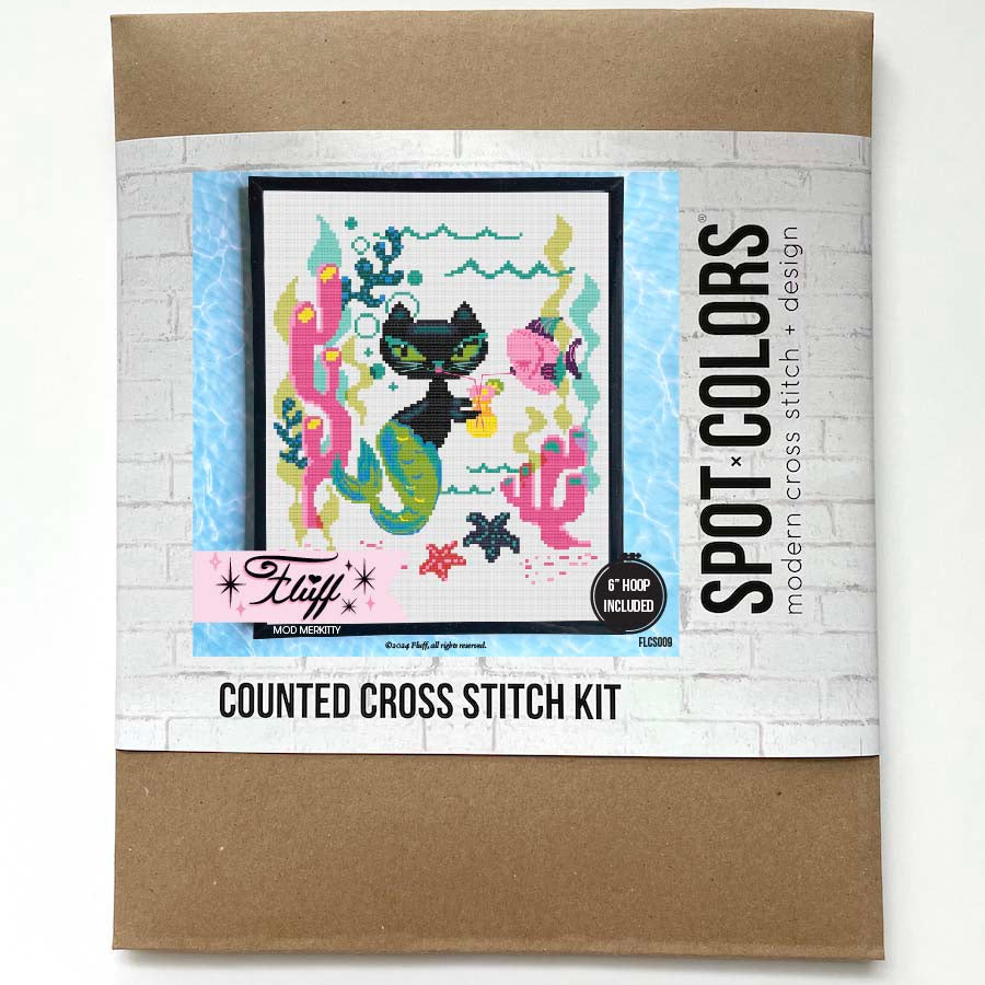 Mod Merkitty by Fluff Counted Cross Stitch Kit-1