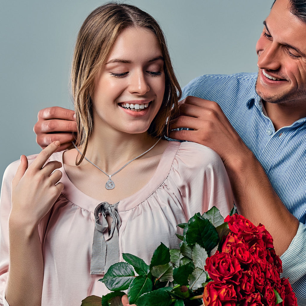 TRYNDI™  To My Future Wife Love Knot Necklace With Authentic Swarovski Crystals-4