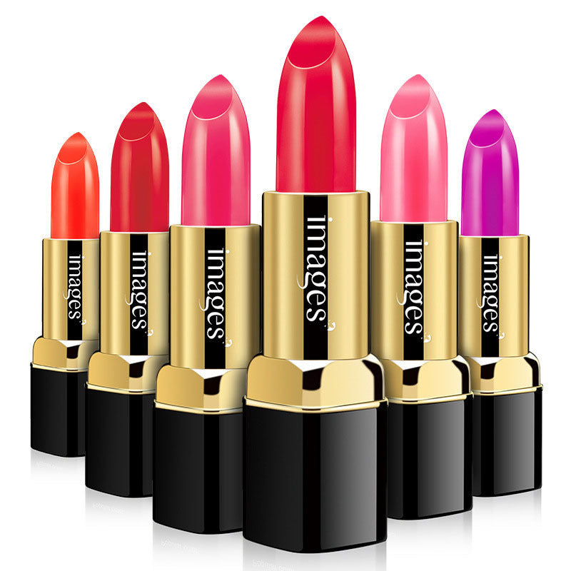 Moisturizing lipstick and lip gloss tube highlighting vibrant red color and natural hydrating plant ingredients