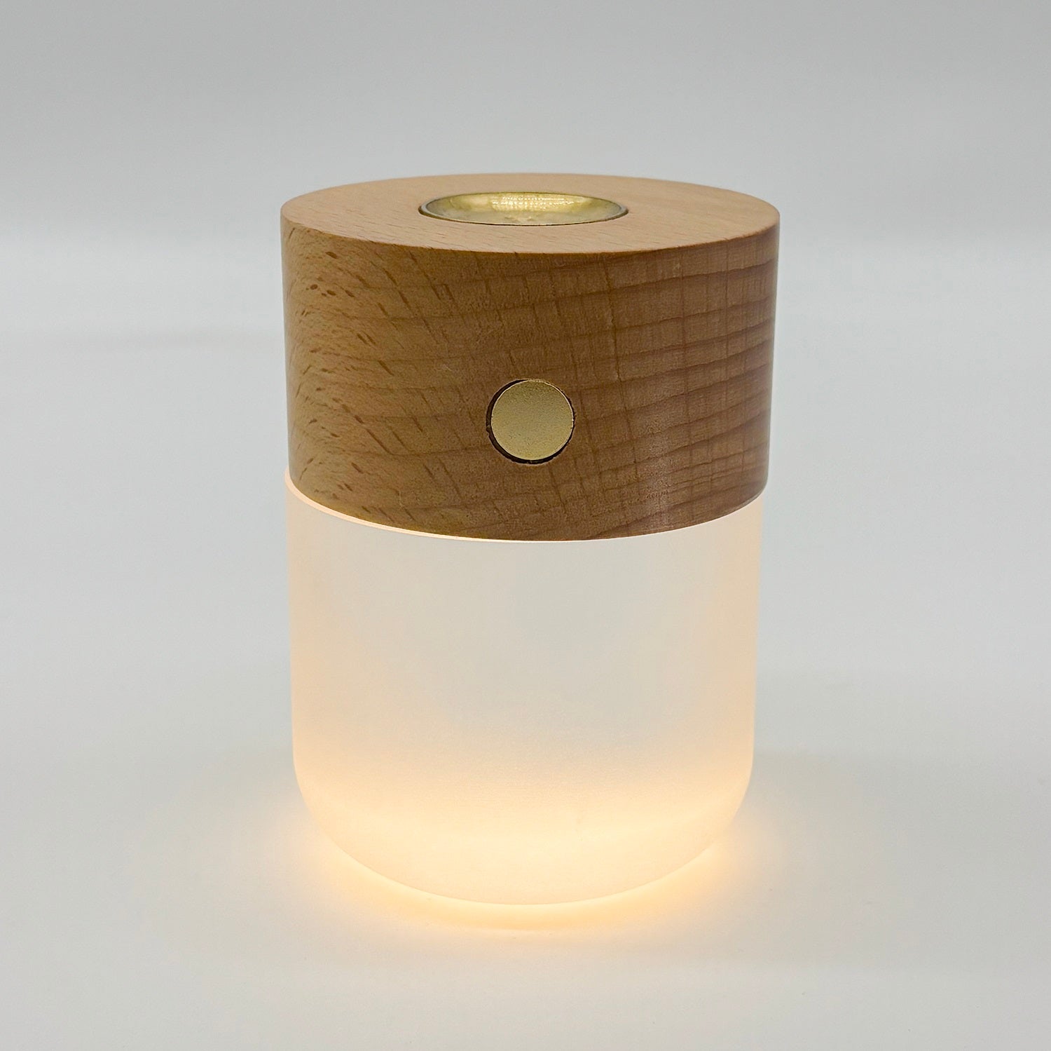 Moonlight essential oil diffuser, minimalist white glass waterless aromatherapy device with built-in LED ambient lighting — view 4